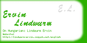 ervin lindwurm business card